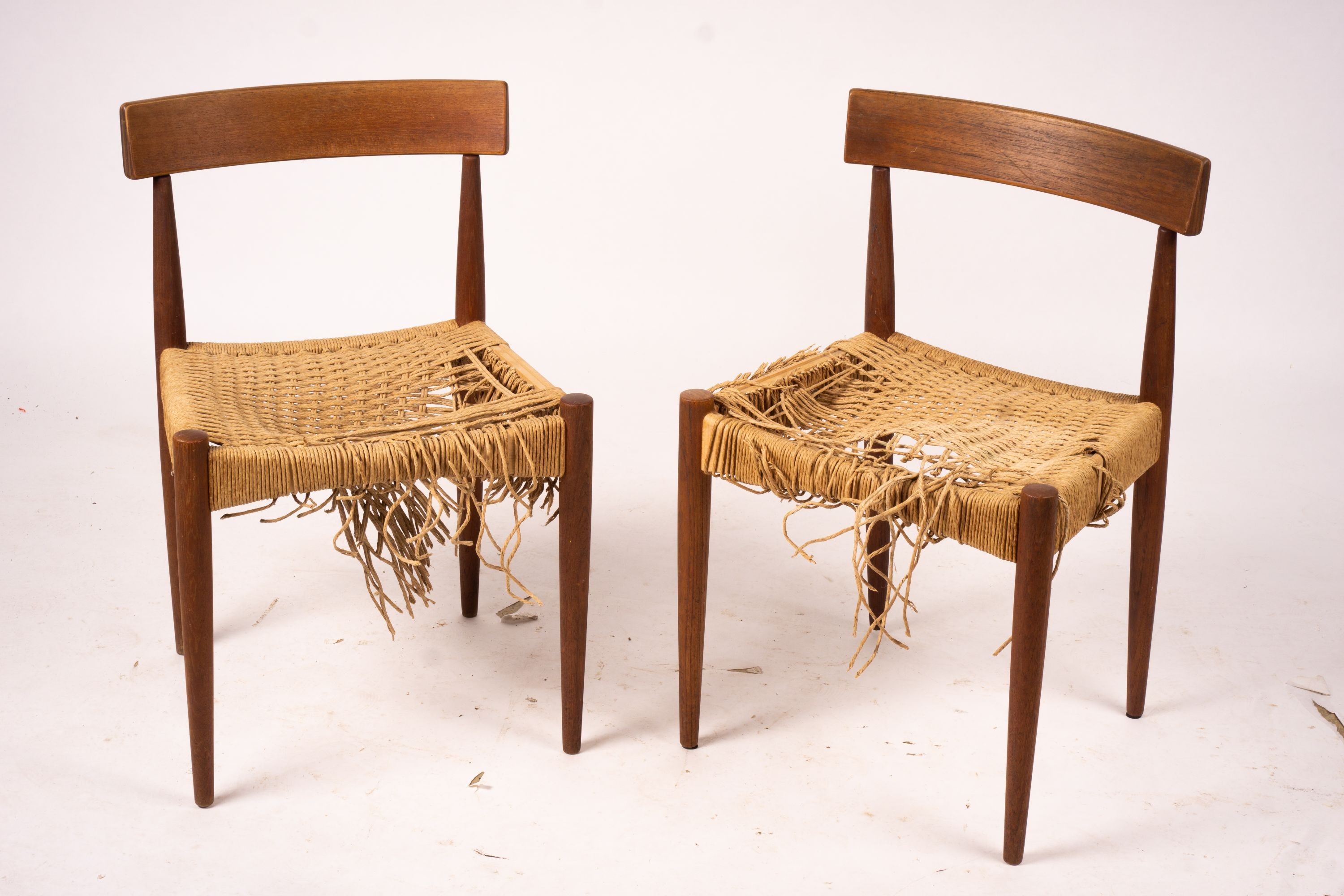 A set of six Danish teak dining chairs, probably Olsen for Morgan Kohl (all seats a.f.)